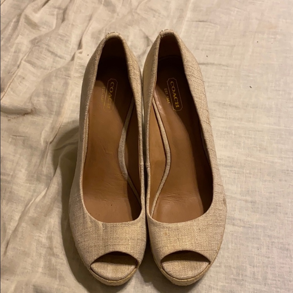 Coach Women's Milan Met Linen Espadrille Wedges